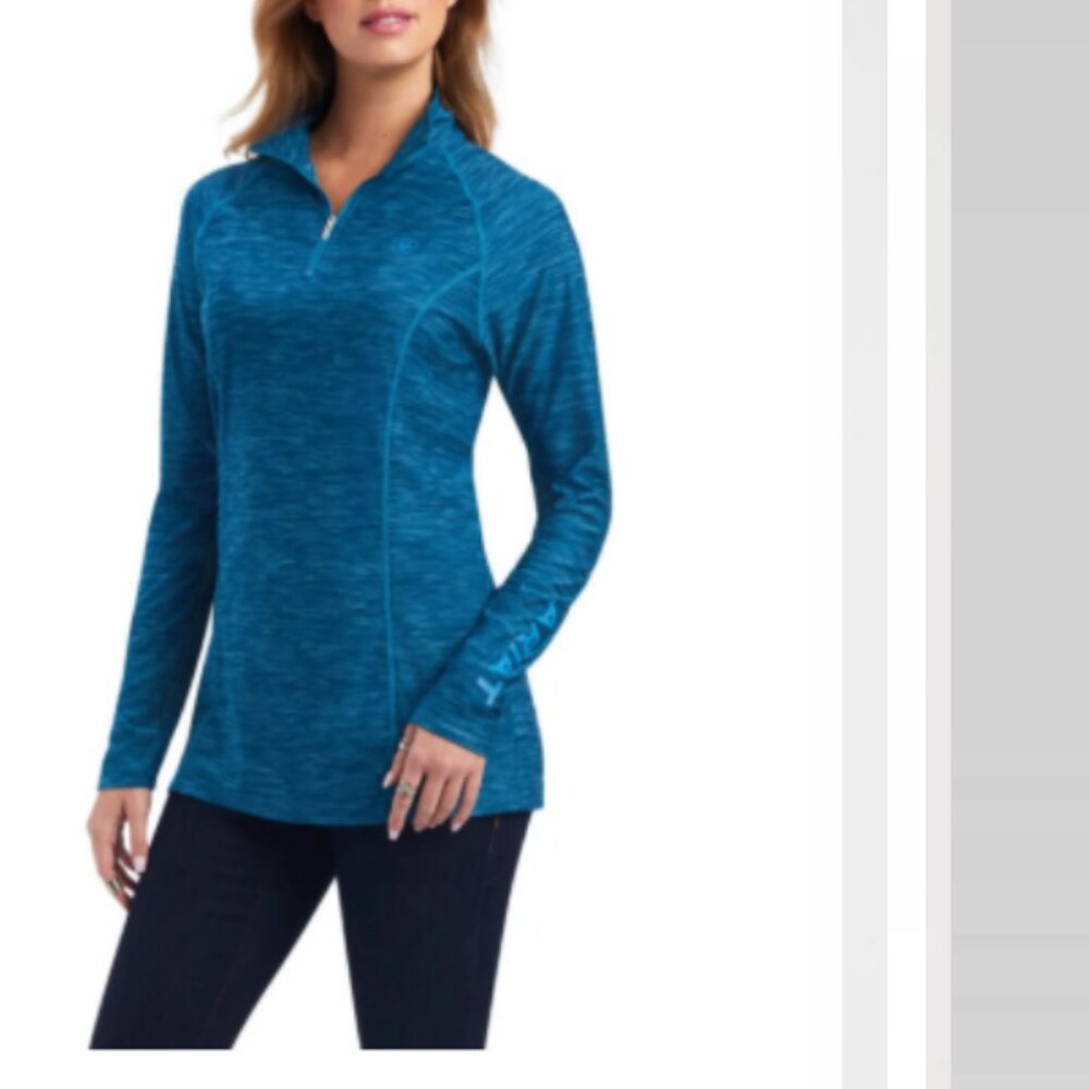 Ariat Tek Laguna 1/4 Zip Hydra Pullover Top‎ Blue XS